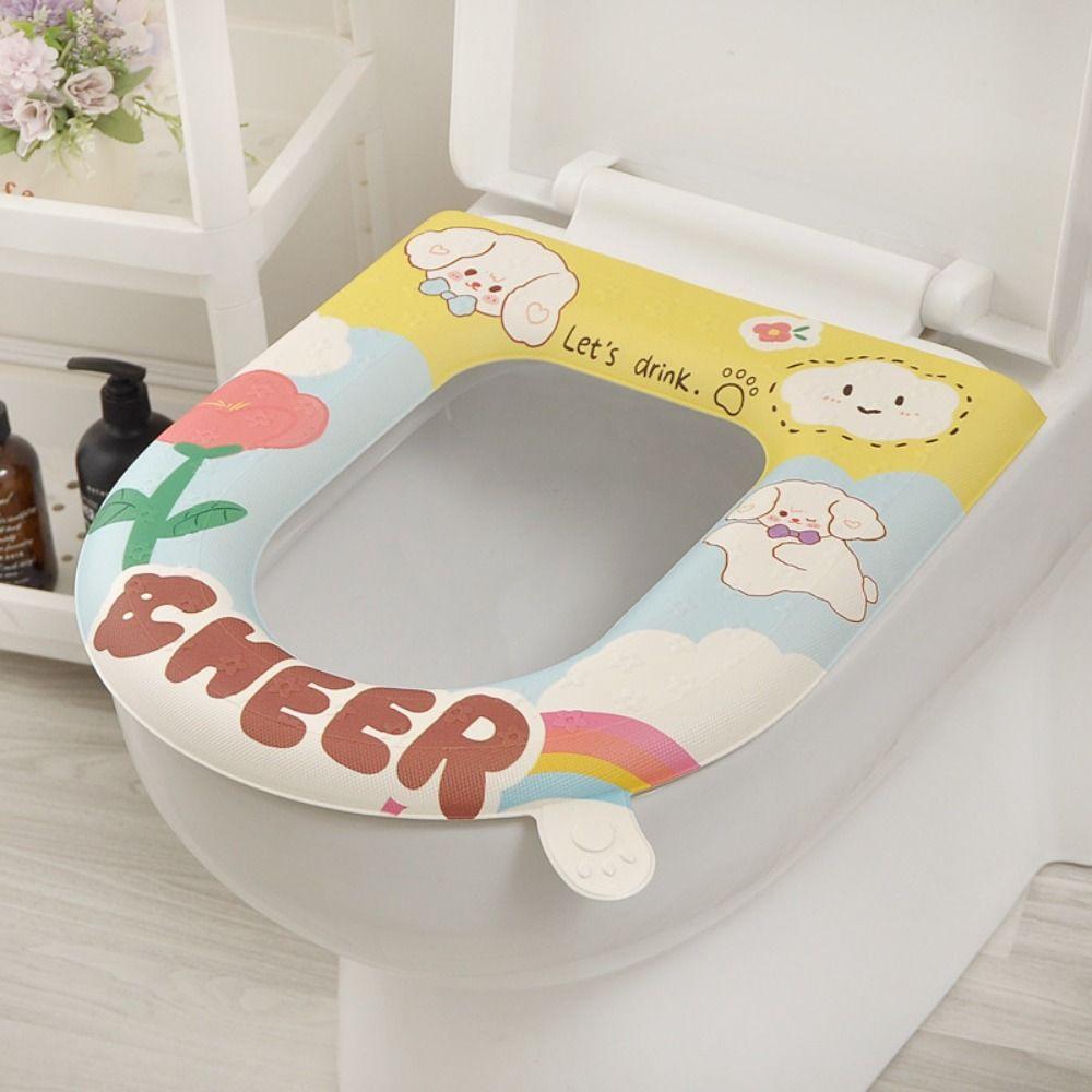

With Handle Toilet Seat Cushion Cartoon Toilet Pad Universal EVA Toilet Seat Cover Household