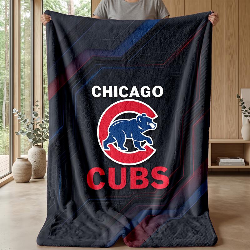 Chicago Cubs Flannel Fleece Blanket Cozy Warm Throw Blanket For Couch Bed Travel All Season Use