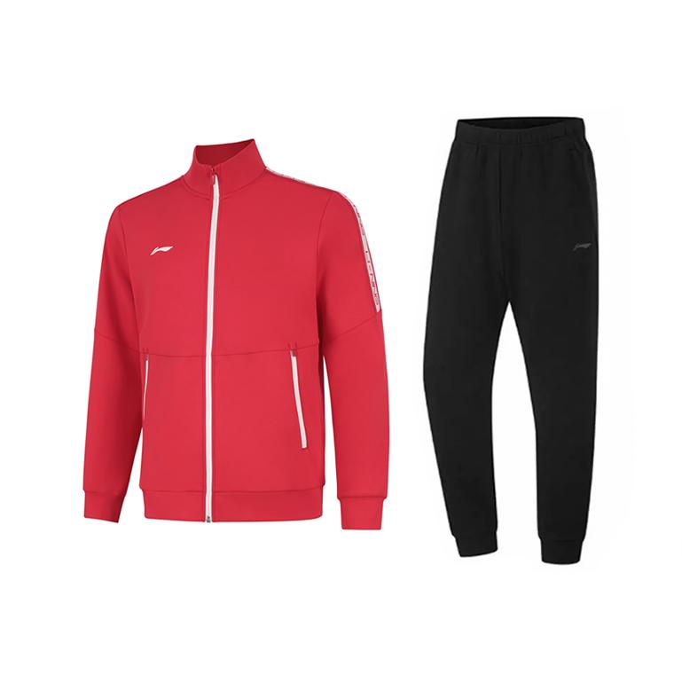 

LiNing Однотонный Модный Фитнес Удобный Универсальный Кардиган Толстовка Повседневный Спортивный Костюм Костюм Унисекс Бычий-Красный Черный AWDUA71-5+AKLUA73-4 S