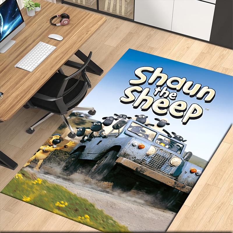 Shaun the Sheep Printed Carpetrugfor Office Chair Living Room Bedroom Kitchen Room Decor Gifts