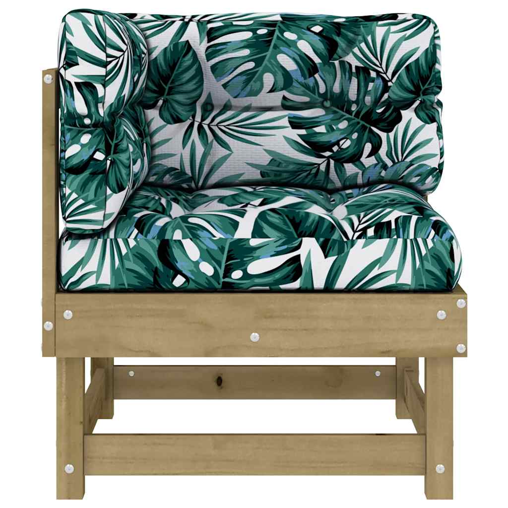 Corner Sofa Set with Cushions 2 pcs Pressure Treated Pine Wood