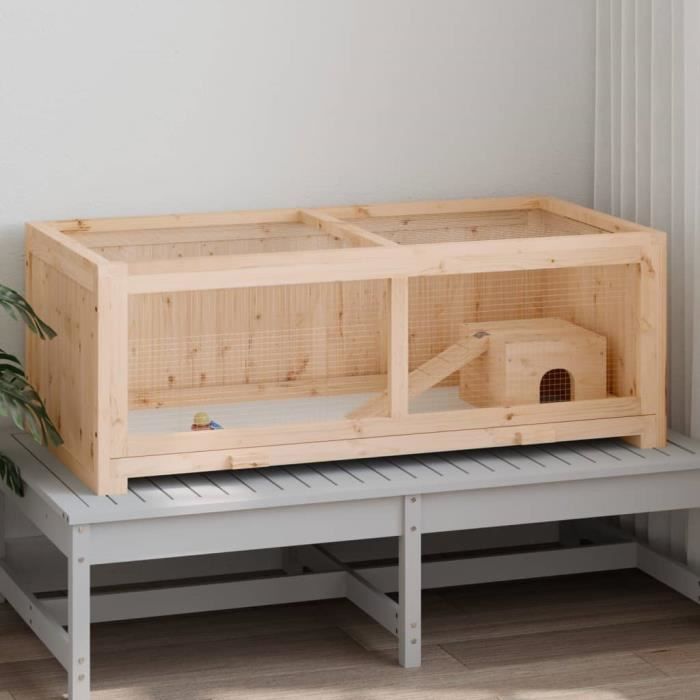 Cage à hamster - Non spécifié - 104x52x38 cm - Bois massif de sapin - Intérieur - Montage facile