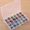 24 Compartments Fixed Transparent Storage Box, Dust-Proof Tape Cover Stationery Glass Crystal Beads Classified Storage Artifact