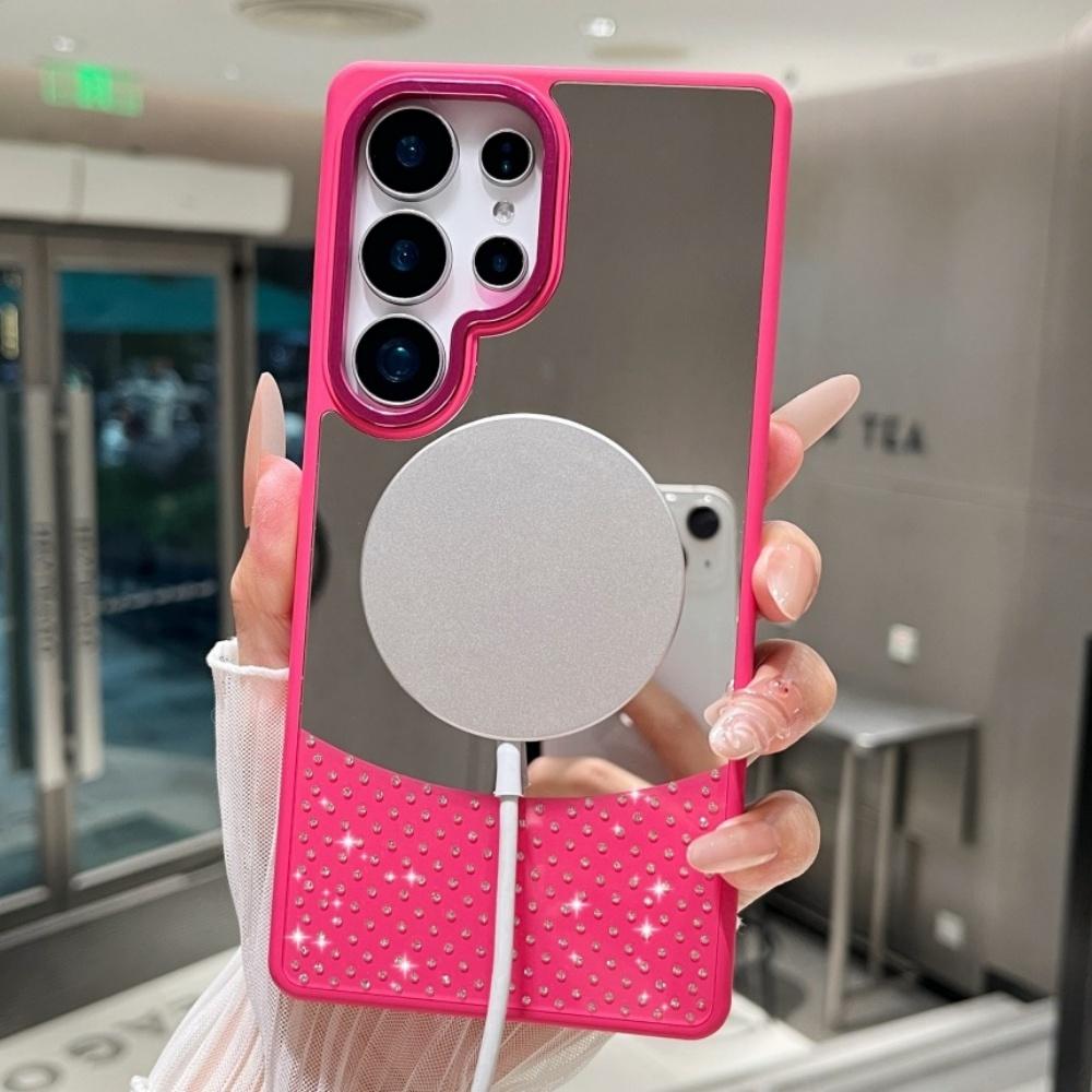 Stylish Flash Diamond Colored Mirror Magnetic Case for Samsung S25 S26 S23 S22 S24 Ultra Plus FE A55 A56 A35 A25 A15 A26 Cover