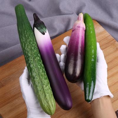 Top Quality PU Simulation Cucumber Eggplant Model Artificial Foam Vegetables Kitchen Decor Props Unusual Home Garden Decor