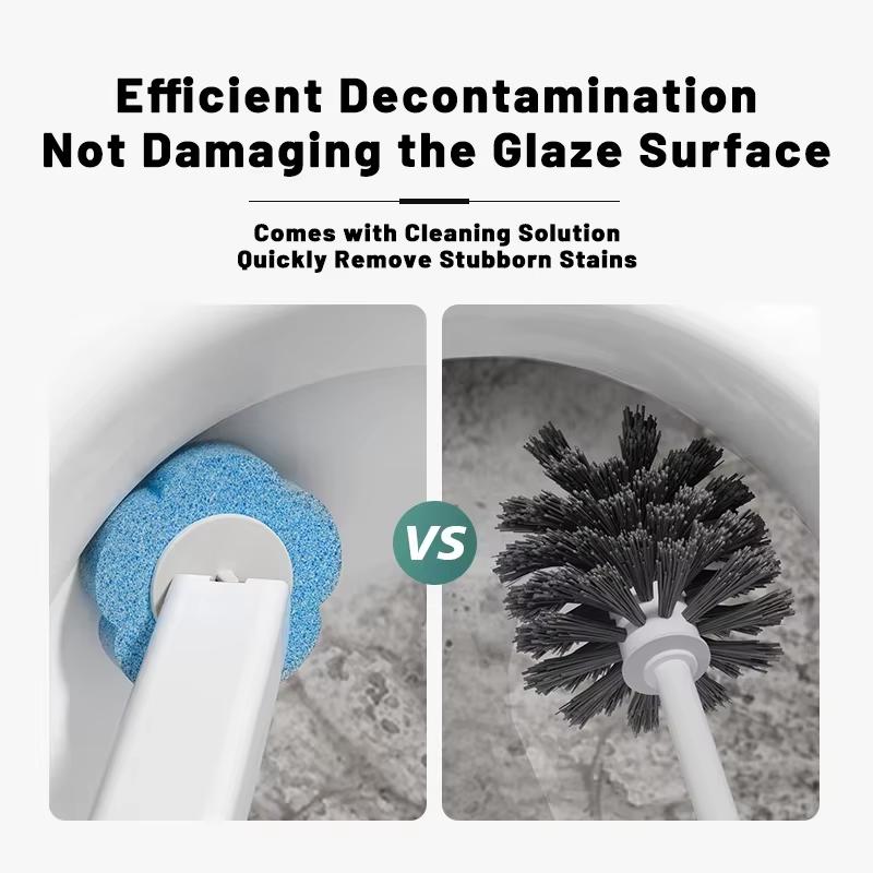 Trendy Unisex No Dead Corner Toilet Brush 12pcs Toilet Cleaning Brush Heads Convenient Disposable Toilet Brush Replaceable 1pcs Toilet Brush Storage