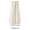 Maillard Imitation Hemp Scimitar Pants Men's Lazy Wind Loose Old Money Wind Pants Straight Casual Pants Drape Wide-leg Pants