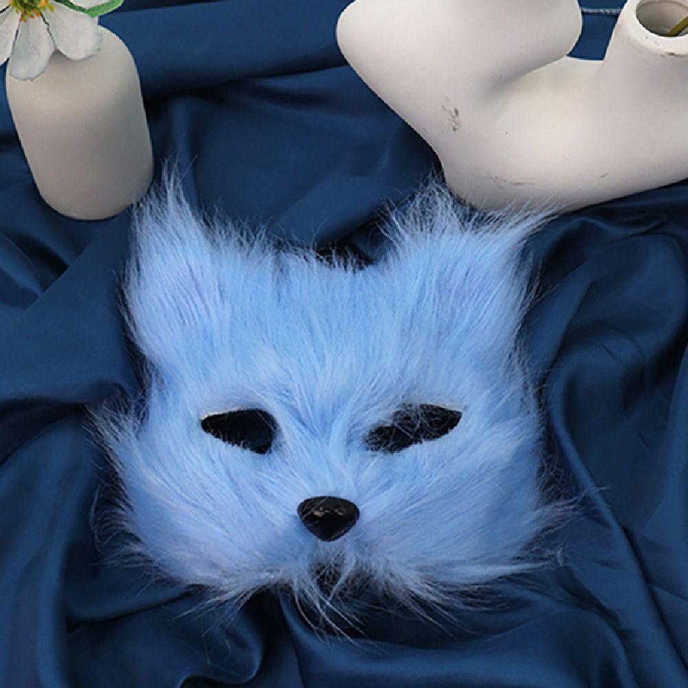 Cartoon Half Face Mask Animal Halloween Plush Masks Funny Eye Mask  Costume Party Supplies