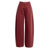 Xinge Red American High-Waisted Wide-Leg Jeans Women'S Autumn New Loose And Thin Straight Floor-Mopping Pants
