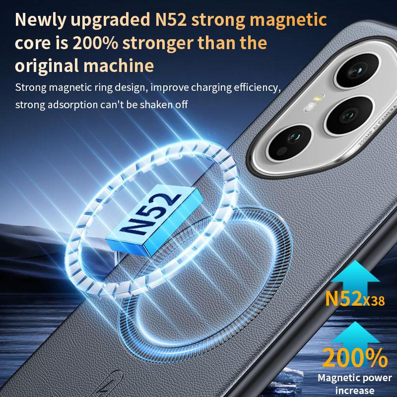 For Honor 400 Pro Case Magnetic Leather Shield Cover For Honor 400 Pro High Quality Anti-Fingerprint Non-Slip PC+TPU