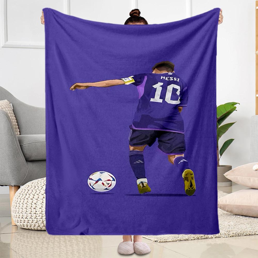 Messi's Legacy In Soccer Flannel Blanket-Soft and Suitable for Sofas,Beds,Offices,Travel,All Seasons,Great Gift for Holidays and Birthdays.