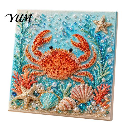 Coastal Home Decor Accents Sea Turtle Octopus DIY 3D Pearl Painting Kit, Ocean Theme Diamond Art Beach House Wall Kit for Adults Beginner, Bead
