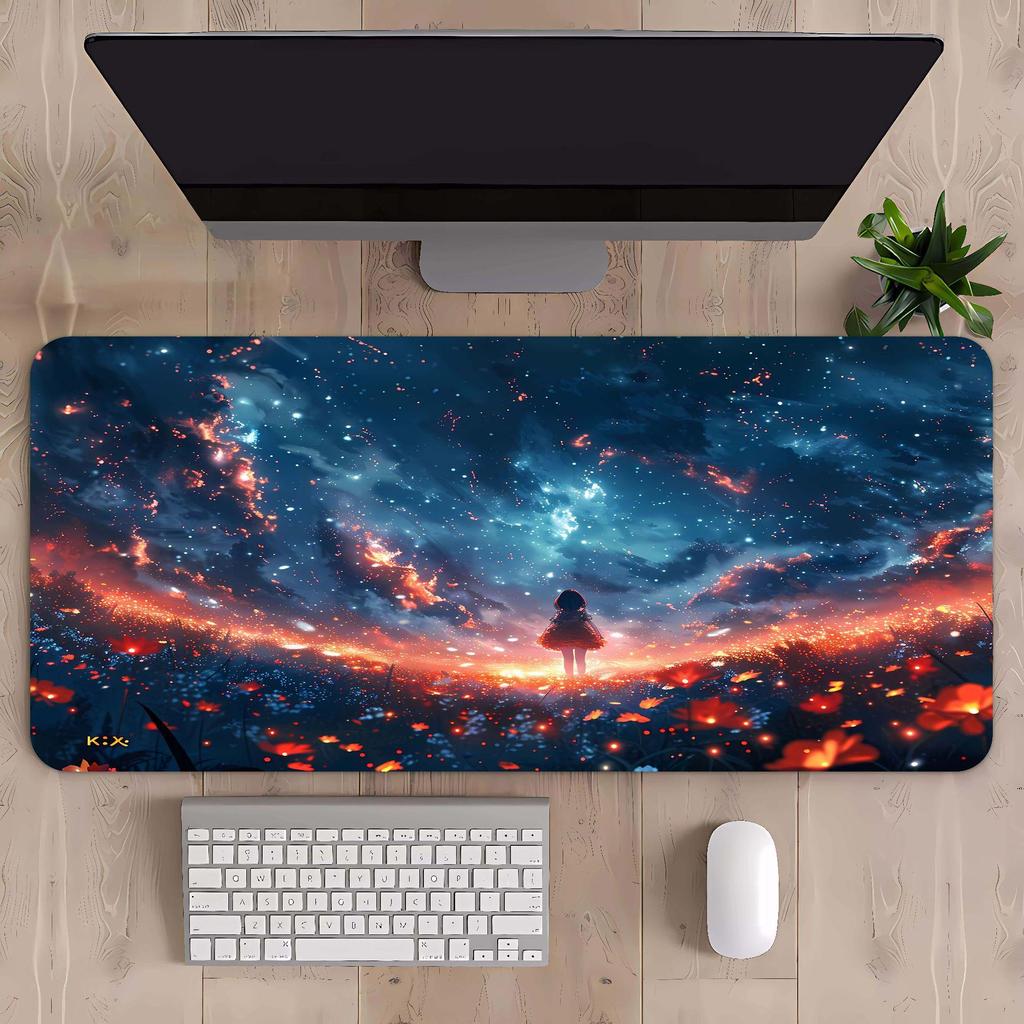 Extra Large Mountain Landscape Mouse Pad with Thickened Lock Edge for Office Desks