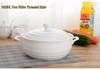 Embossed Ceramic Soup Pot with Lid, Bone China, 8-Inch Large Bowl for Home/Hotel Gift.