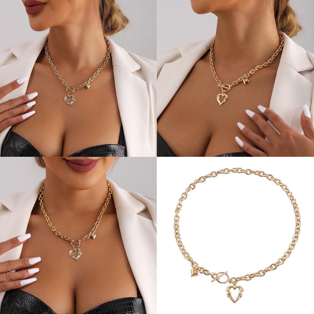 Sophisticated Heart Pendant Necklace Trendy Gold or Silver Plated Heart Necklace Jewelry for Young Women Fashionistas