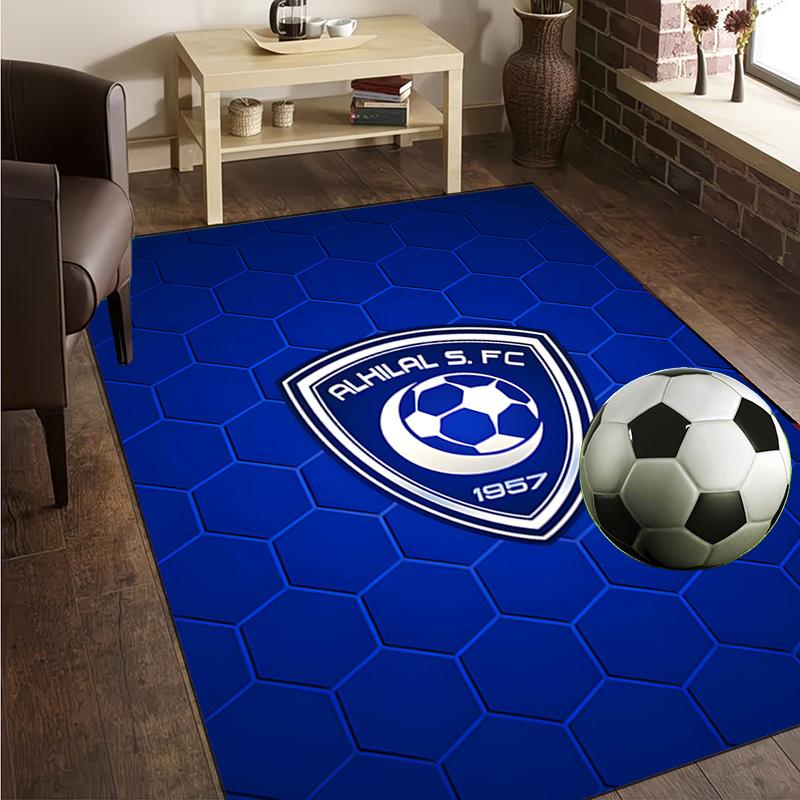 Al Hilal Crest Rug Office Carpet Non-Slip Mat, Chair Rug Floor Covering for Gaming, Bedroom, Living Room , Home Decor Christmas Gift