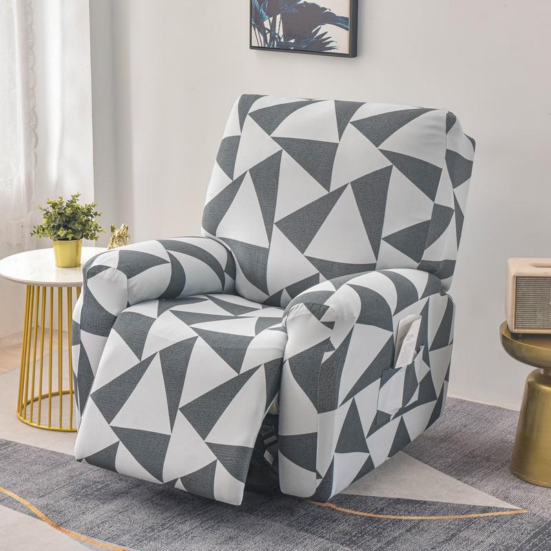 Stretch Recliner Chair Cover 4-Pieces Soft Recliner Chair Slipcover 1-Seater Sofa Couch Protector Home Decor Washable