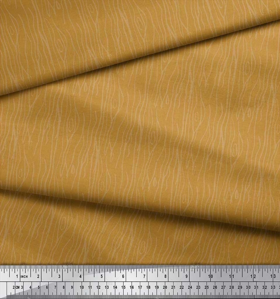 Soimoi Japan Crepe Satin Fabric Wood Grain Texture Fabric Prints By metre 42 Inch
