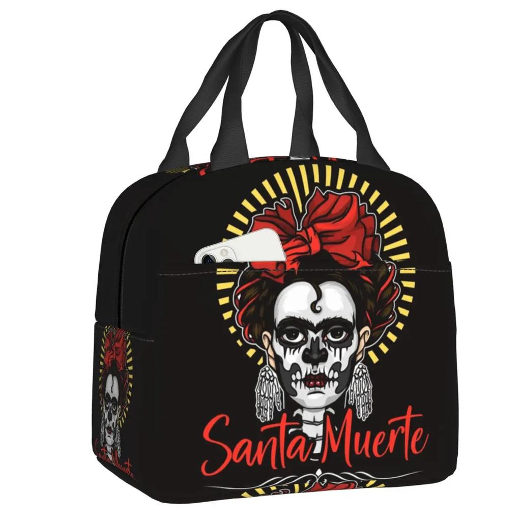 Santa Muerte Sfânta Moarte Cutii de Prânz Portabile Femei Impermeabile Mexicane Ziua Morților Craniu de Zahăr Răcitor Termic Izolat pentru Mâncare