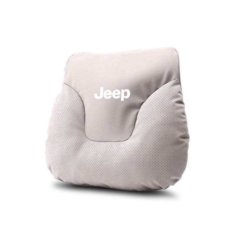 Suede Car Soft Headrest Neck Support Seat Waist Pad Lumbar For Jeep Grand Cherokee Wrangler Gladiator Compass Renegade Wagoneer ALO1