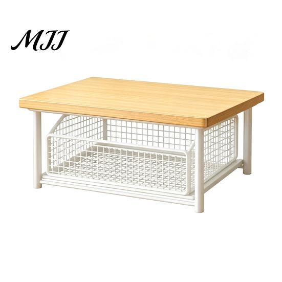 Space Saving Countertop Organizer Coffee Maker Storage Rack with Drawer, Wooden Metal Machine Stand Bar Organizer, Strong Load Bearing for