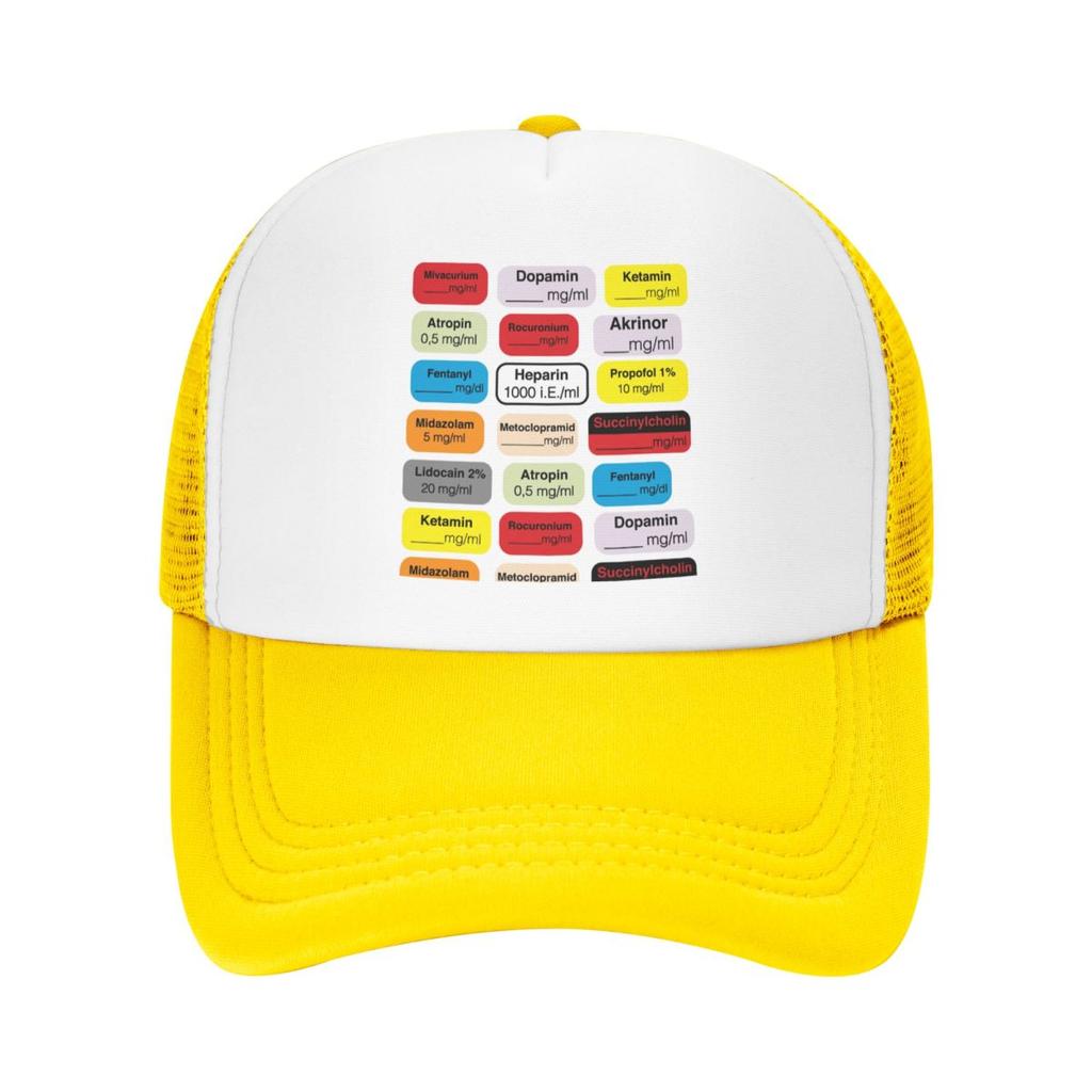 Personalized Anesthesia Medication Labels Trucker Hat Women Men Adjustable Unisex Medical Nurse Baseball Cap Summer Dad Hat