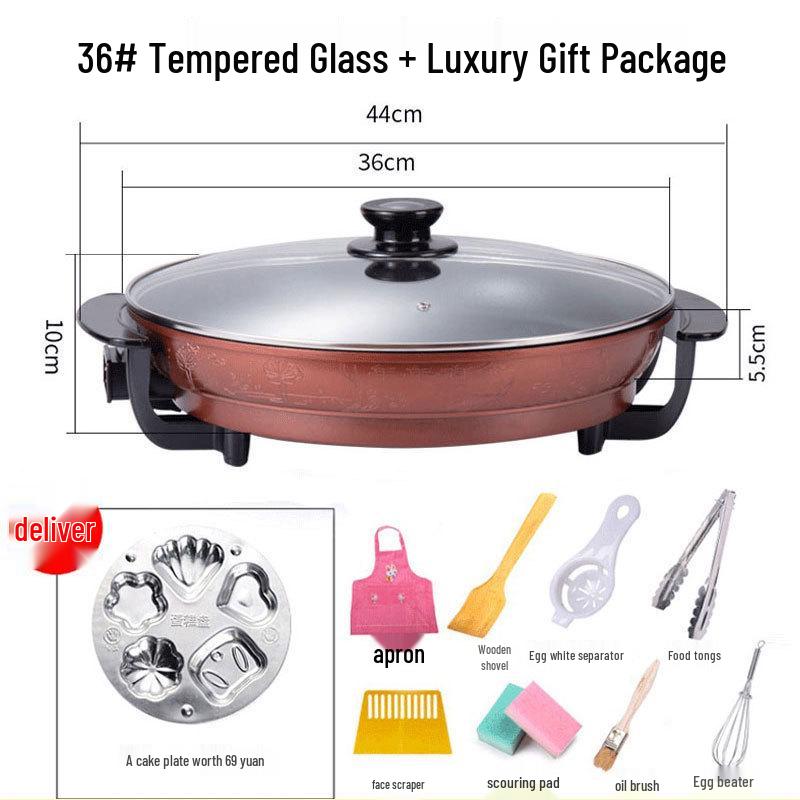 Padella Elettrica Multifunzione Antiaderente con Spedizione Gratuita – Nuovo Stile BBQ, Friggitrice per Pancake e Padella Grigliata