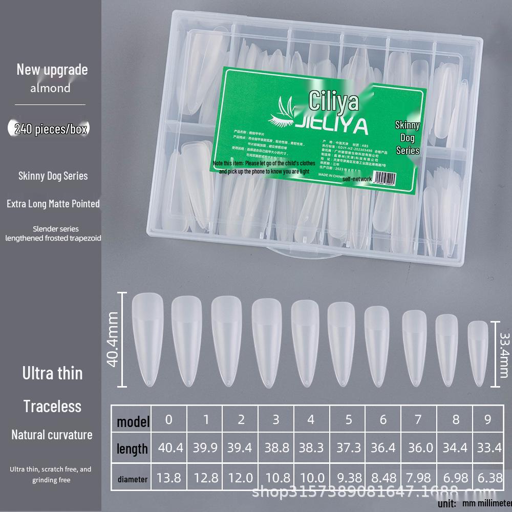 

Ultra-Thin Seamless Matte Trapezoid False Nails - Transparent & Full/Half Cover Options
