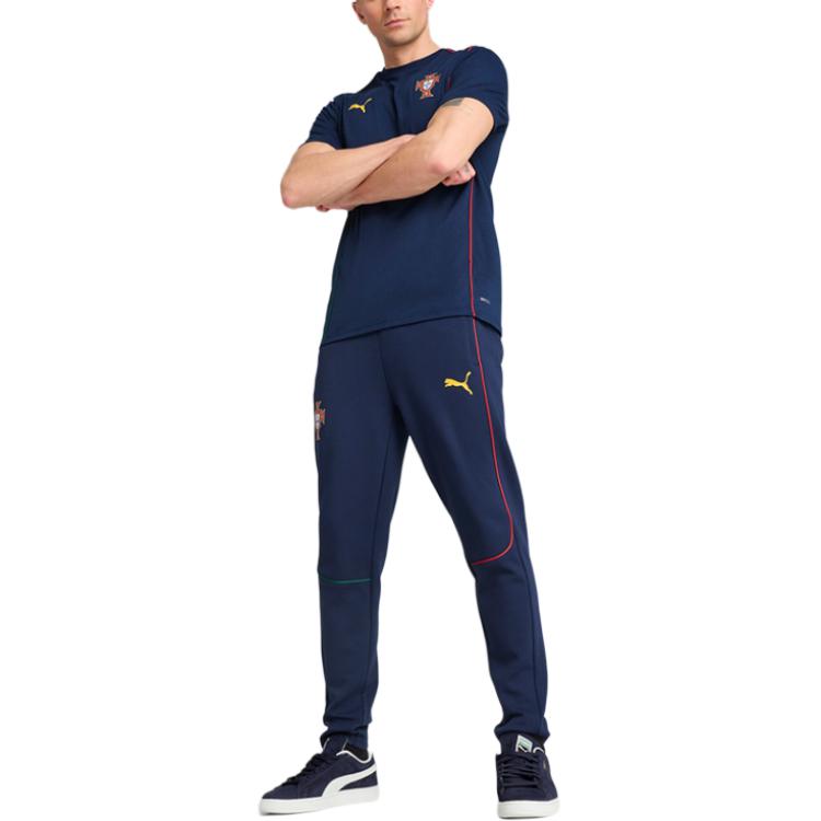 Puma Portugal Team Logo Quick-Dry Sports Breathable Casual Short Sleeve T-Shirt Men Tops Navy-Blue 779548-17