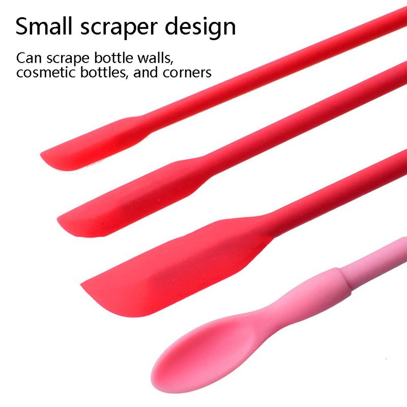 Mini Silicone Spatula Thin Jar Bottle Silicone Scraper Gadget Face Mask Brush Flexible Silicone Scraper Kitchen Utensils Bpa Free