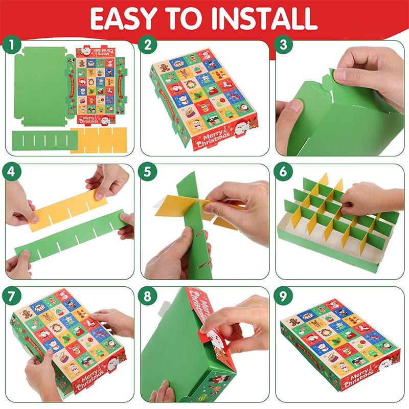 5PCS Candy Bag Cute Packing Box Surprise Christmas Countdown Packaging Boxes DIY Blind Box Packaging Advent Calendar Christmas