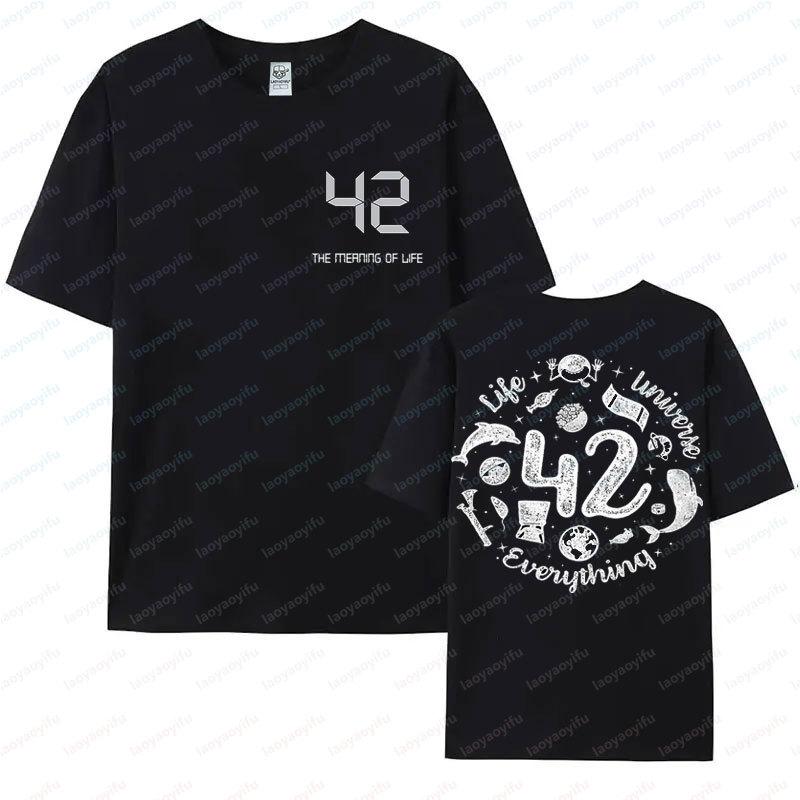 

42 Life Universe Everything Funny T-Shirt Vintage Hot Sale Popular Graphic T Shirts Men Woman Retro Style Streetwear Harajuku S разноцветный