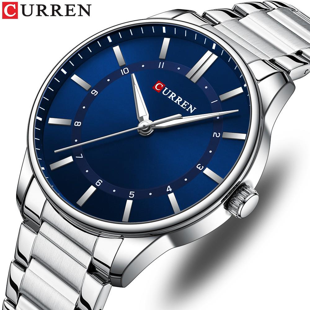 CURREN 8430 Men's Waterproof Quartz Watch with Steel Band, Business Casual Large Dial
