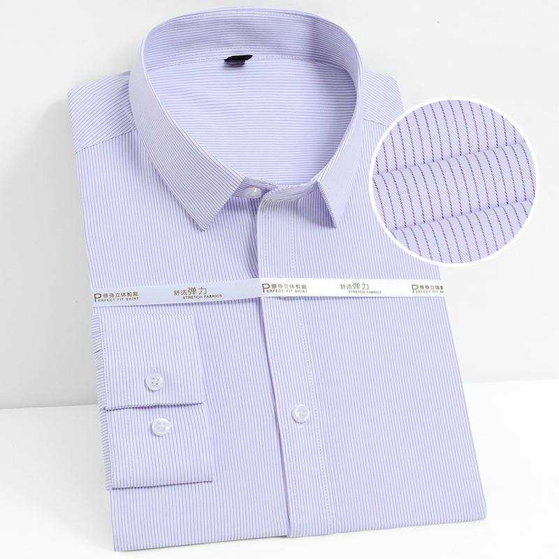 Quality Anti-Wrinkle Men Shirt Long Sleeves Dress Shirts For Men Slim Fit Camisa Social Business Blouse White Office Shirt S-4XL