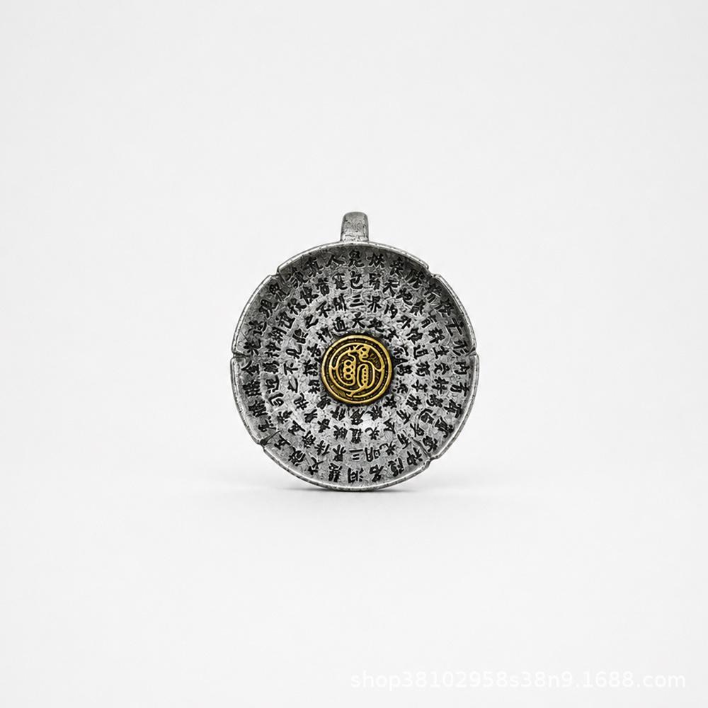 Daoist Golden Light Mantra Pendant: Retro Niche Necklace Design, Unisex Trend