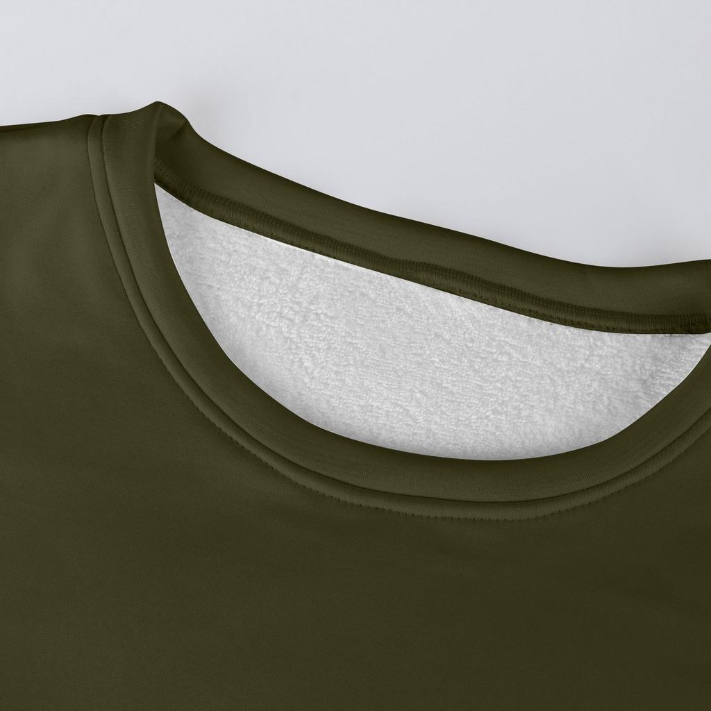 Women's Casual Fashion RoundNeck Pullover Top Winter Color Plush Sweatshirt