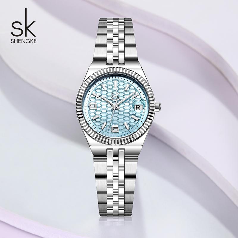 SHENGKE Fashion Design Ladies Watches Top Luxury Women's Quartz Wristwatches Best Gifts Clock for Wife,Family,Friend