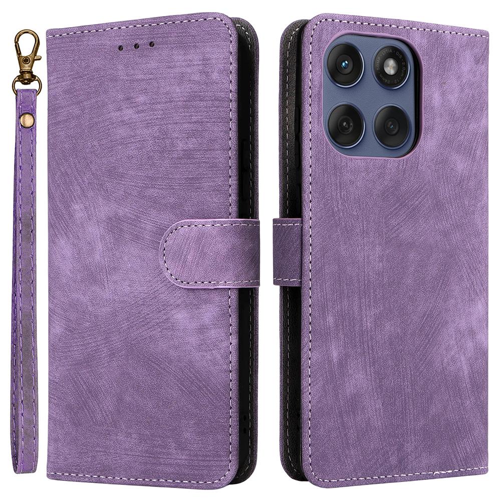 För Motorola Edge 60 5G/60 Fusion 5G/Edge 60s 5G Fodral Plånbok RFID-skydd PU-läderöverdrag Ställ med rem