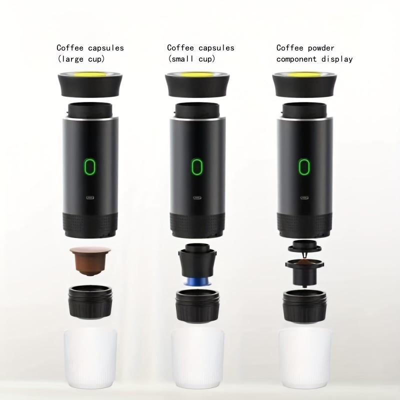 1Pc Portable 3-in-1 electric espresso machine with automatic heating for use in cars, offices, camping, and hiking