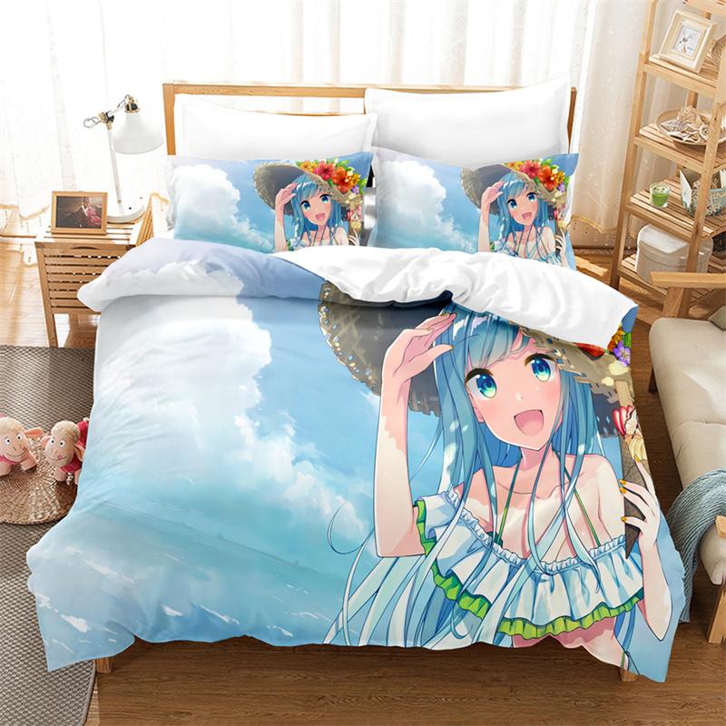 

Sunflower Duvet Cover Cartoon Girl Bedding Set Flower Bedding Quilt Cover King Size Comforter Set Bedroom Queen Bedding Set UK Single 135x200cm&set