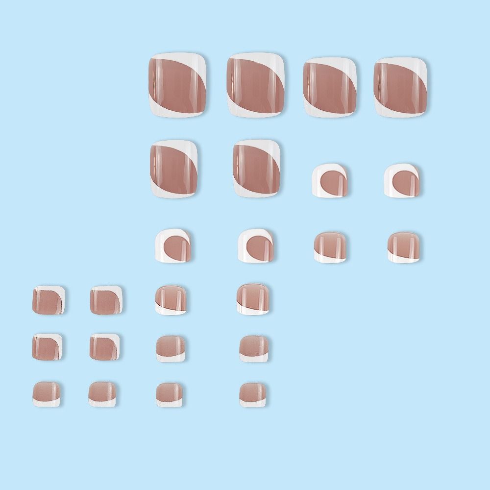 Square Head Fake Toenails Wearable Manicure Foot Nail Tips Detachable Press On Nails  Girl