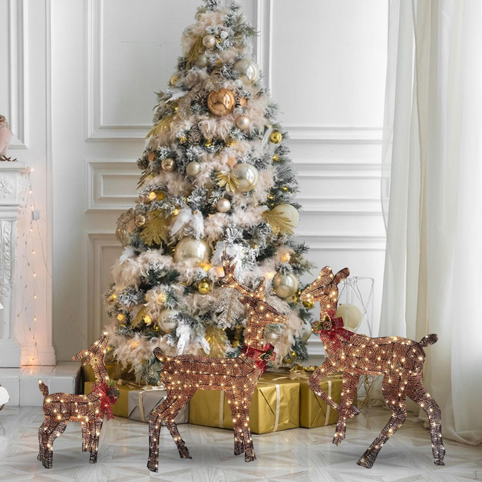 

Christmas Lighted Reindeers Family Decorative Luminous for Outdoor Yard