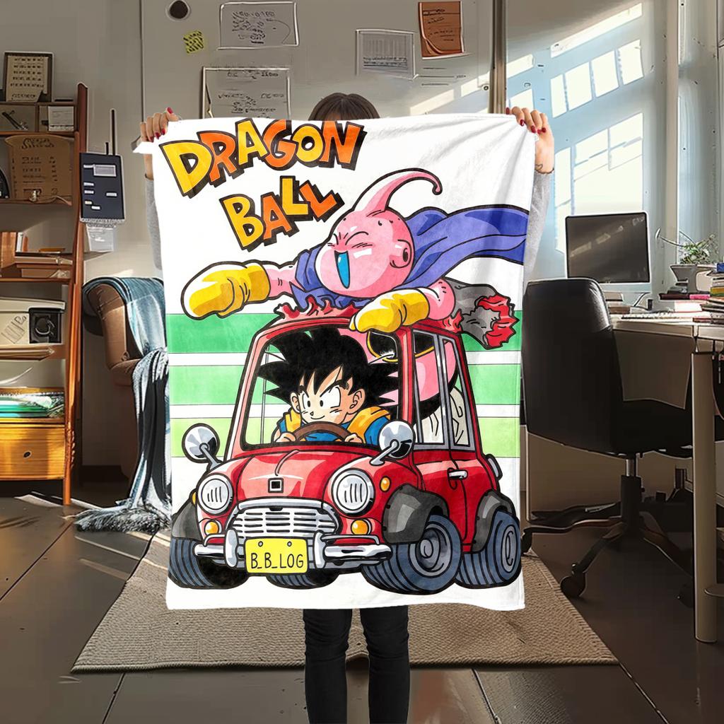 1 ks Flanelová deka s potiskem Dragon Ball Super, Vysoce kvalitní, Pro všechna roční období, Domácí dekorace, Teplo a pohodlí, Perfektní jako vánoční dárky