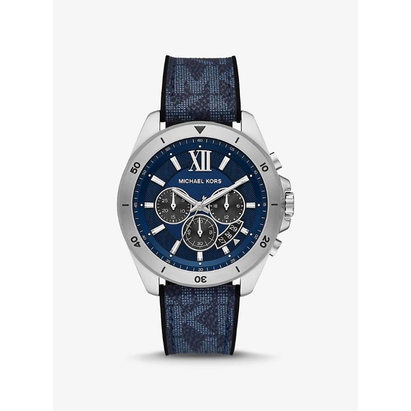 

Мужские часы Michael Kors Oversized Brecken с логотипом и серебристым покрытием MK8923 тёмно-синий