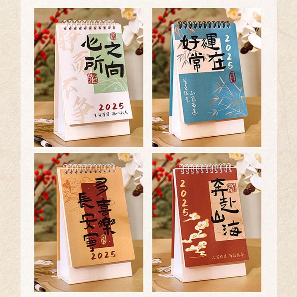 Practical Desktop Calendar Calligraphy Printed Monthly Planner Exquisite Table Planner  Count Down