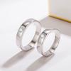 Couple Ring, Men'S And Women'S Inlaid 5A Zircon Single Ring, Electroplated Thick Rhodium Gold Ring.