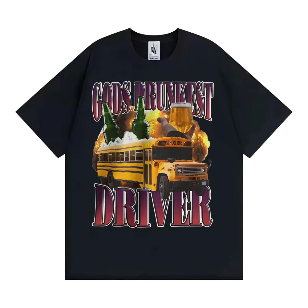 Funny Gods Drunkest Driver Humor Tshirts Drinking and Driving Instagram Meme T Shirt Men Women Casual Cotton Oversized T Shirts