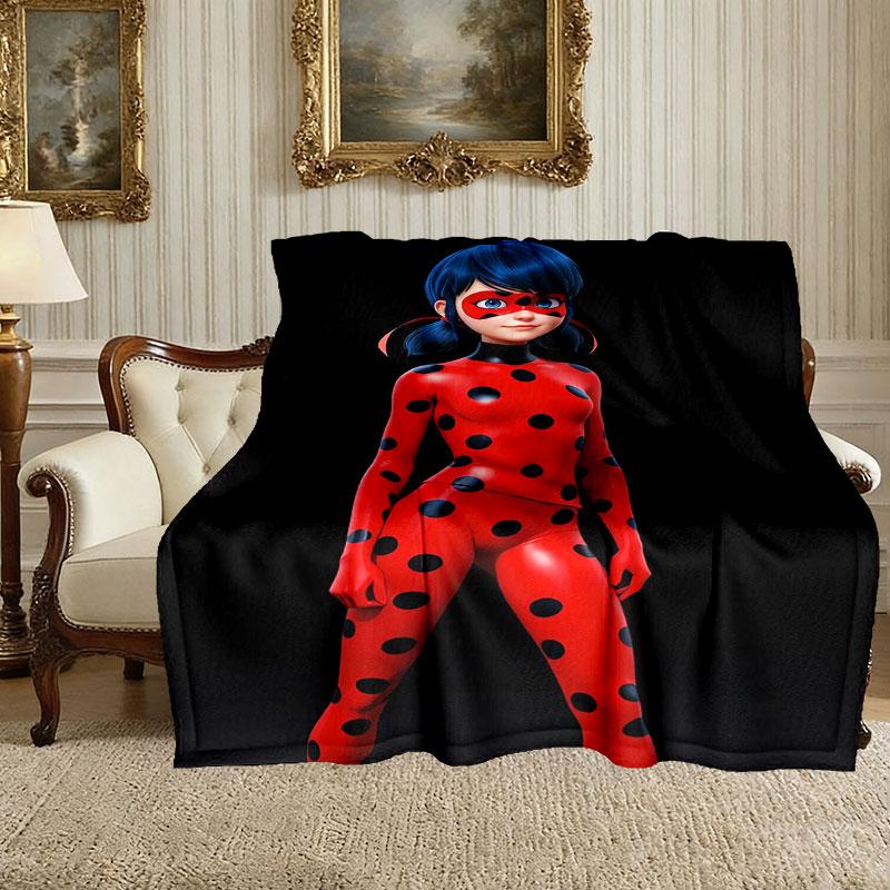1pz Morbida Coperta Coccinella, Coperta Stampata Leggera e Resistente, Perfetta per Casa, Divano, Letto, Picnic, Viaggio, Ufficio