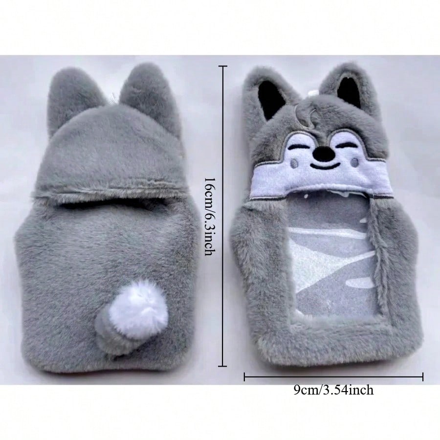 Capa de Proteção para Cartão de Pelúcia Skzoo Pop Coreano Stray Fan Animal Adorável para Foto de Identidade, Crédito, Cartão de Ônibus - Presente Divertido Stay SK