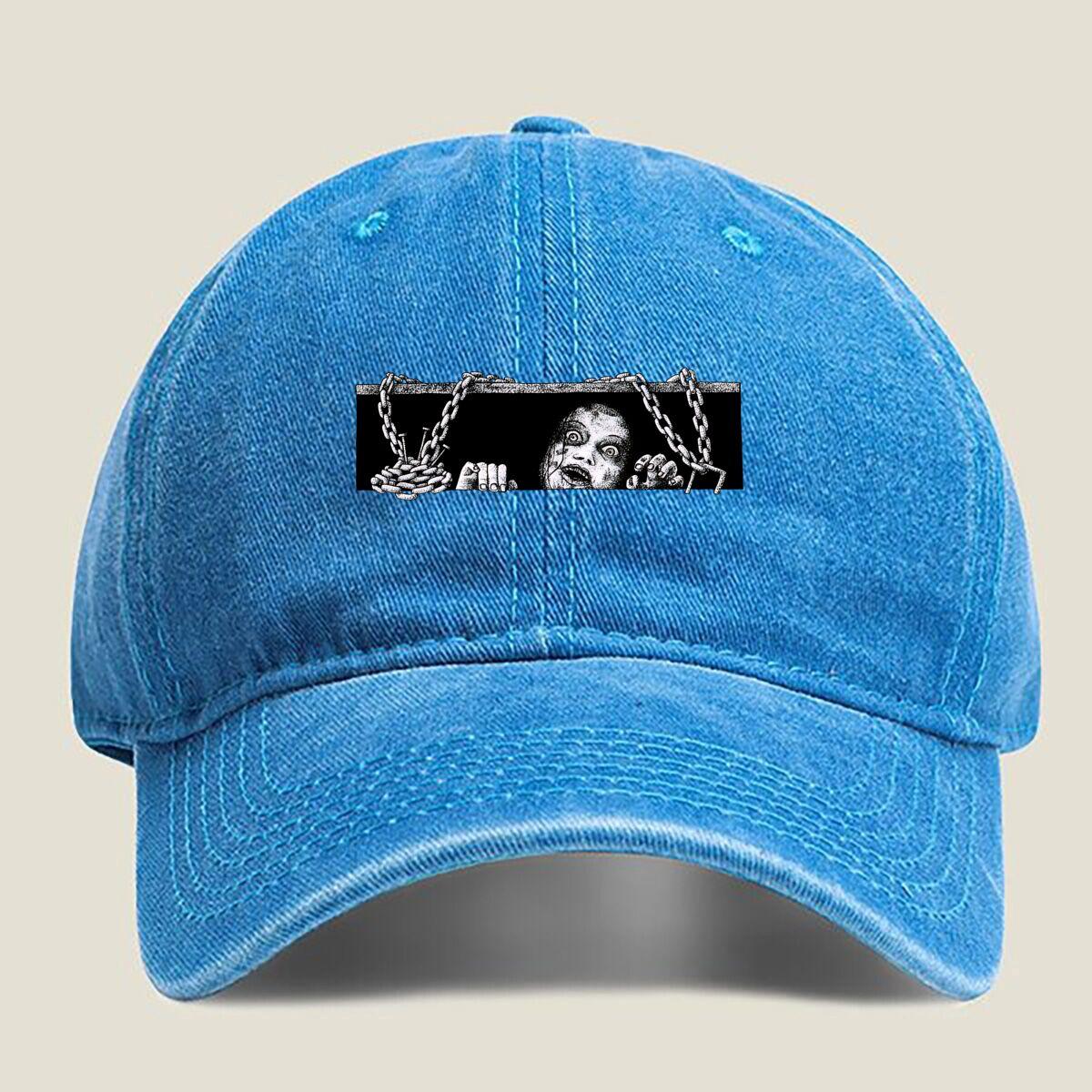 

Chained Figure Art Fashion Washed Baseball Cap Hat Outdoor Activities One Size озеро синього кольору